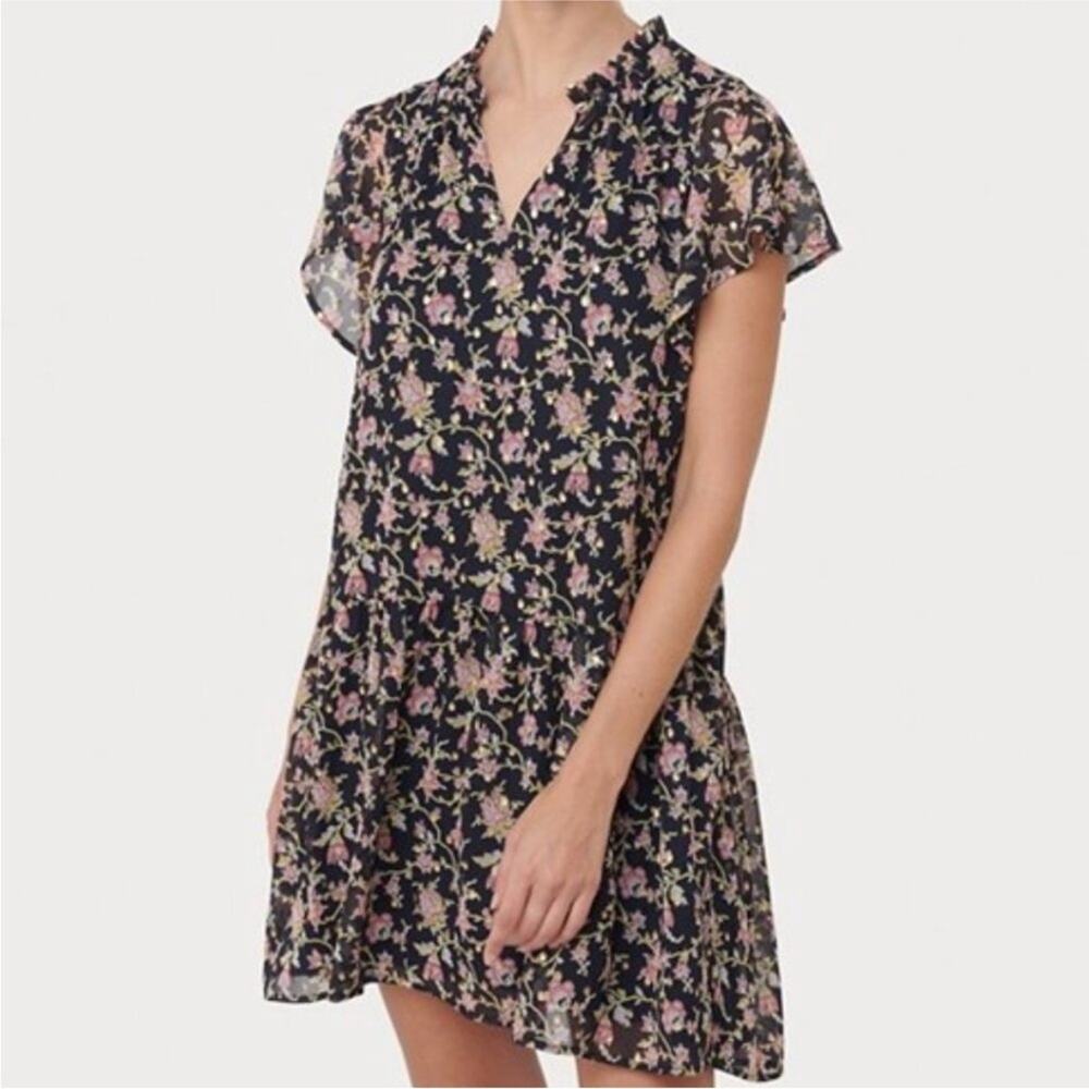 LOFT Petite Garden Party Floral Flounce Dress - Size S Petite
